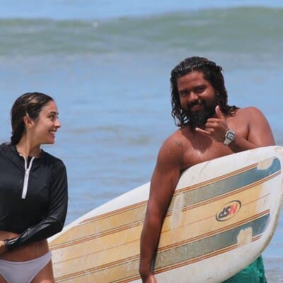 Getting out of the water with Liz! Pura Vida!