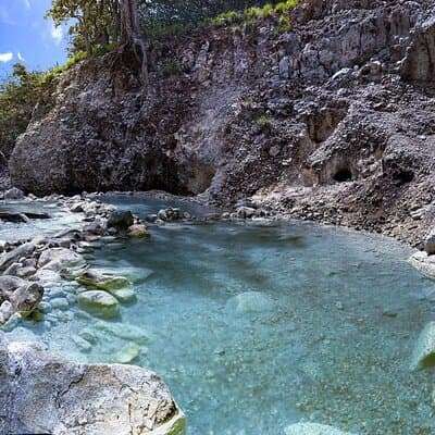 Natural pools of mineral thermal water in the middle of the forest. A unique natural place of healing water where you can relax your body and mind into the nature.