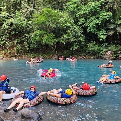 The group in the action on the blue river!